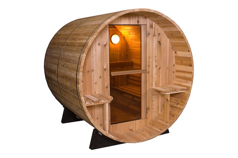 sauna tonneau en red cedar canadien