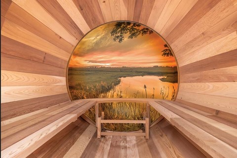 sauna tonneau panoramique 1800